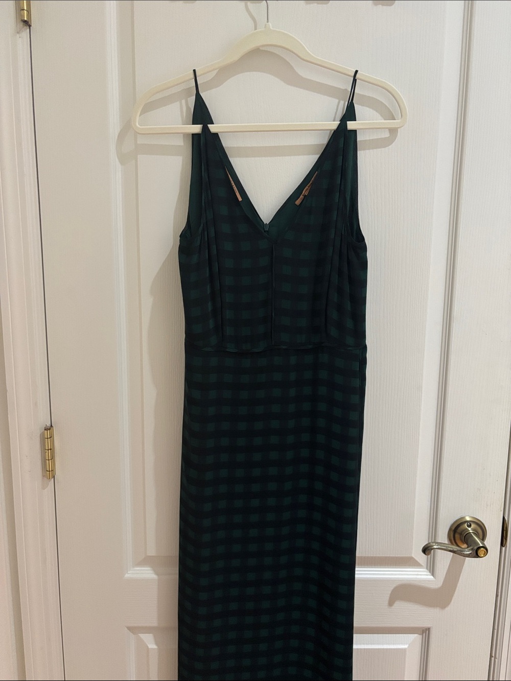 Scotch & Soda Dark Green Plaid Maxi Slip Dress